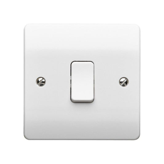 WEW 1-GANG 1-WAY PLATE LIGHT SWITCH 10a WHITE K4870WHI