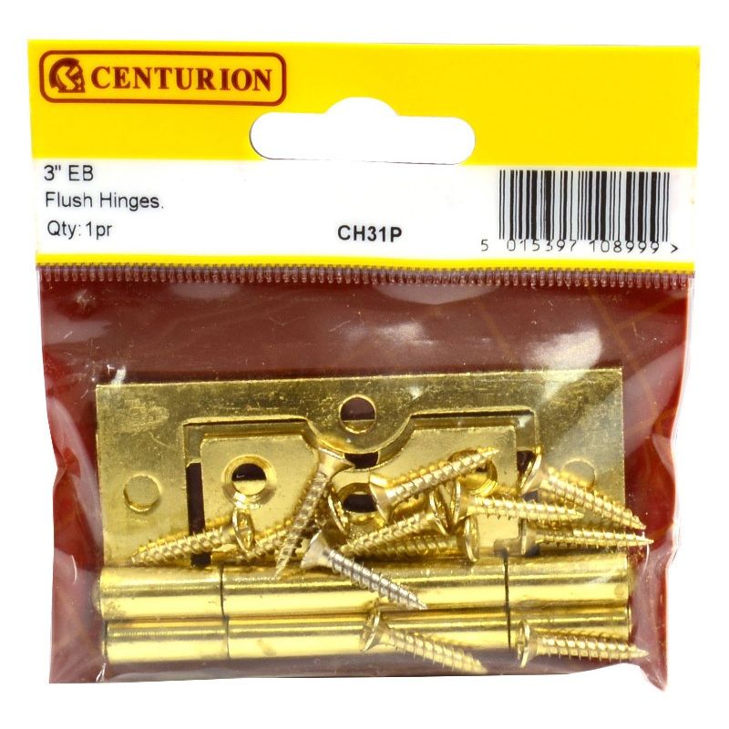 CENTURION CH31P ELECTRO BRASSED 75mm FLUSH HINGE PAIR