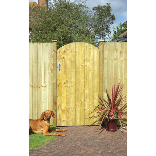 GRANGE AFG6 ARCHED FEATHER EDGE GATE 0.9 x 1.85m GREEN