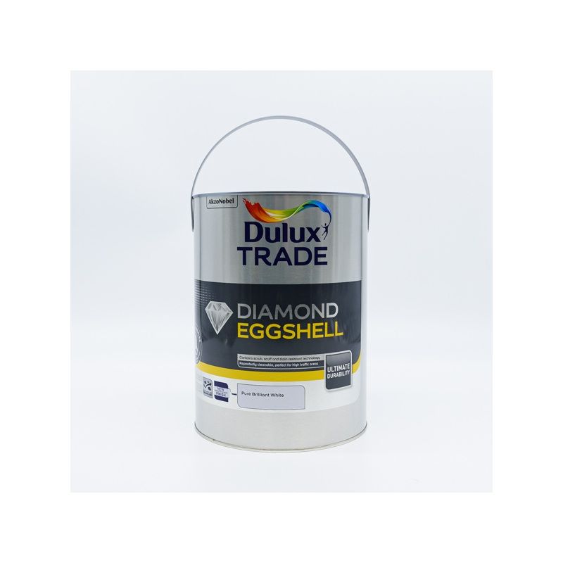 DULUX TRADE QUICK DRYING DIAMOND EGGSHELL 5l PURE BRILLIANT WHITE 5082320