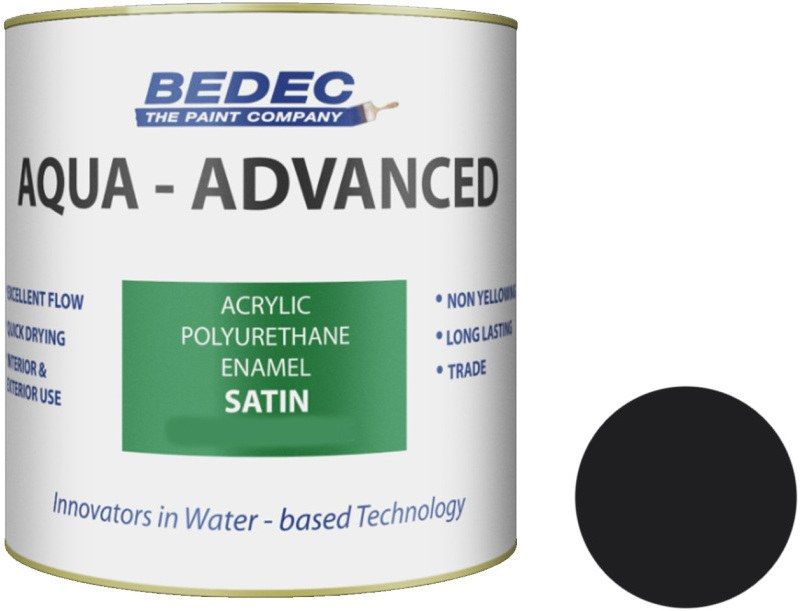 BEDEC AQUA ADVANCED ACRYLIC SATIN 1l BLACK BEDE2QB0003/38