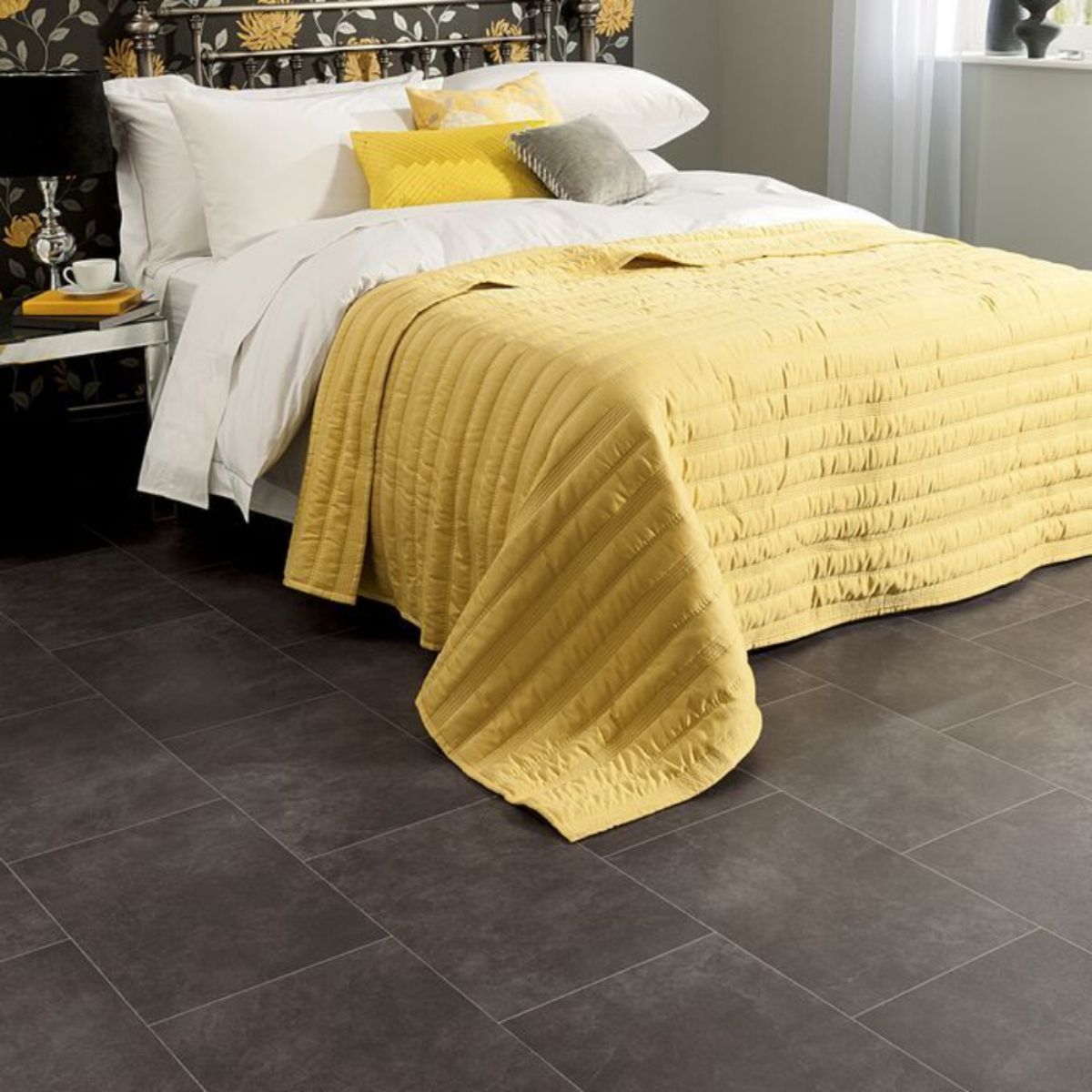 POLYFLOR SECURA LUXURY VINYL SHEET PER M BLACK SLATE HALSEC-2114-4.00