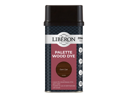 LIBERON WATER BASED PALETTE WOOD DYE 250ml DARK OAK LIBWDPDO250