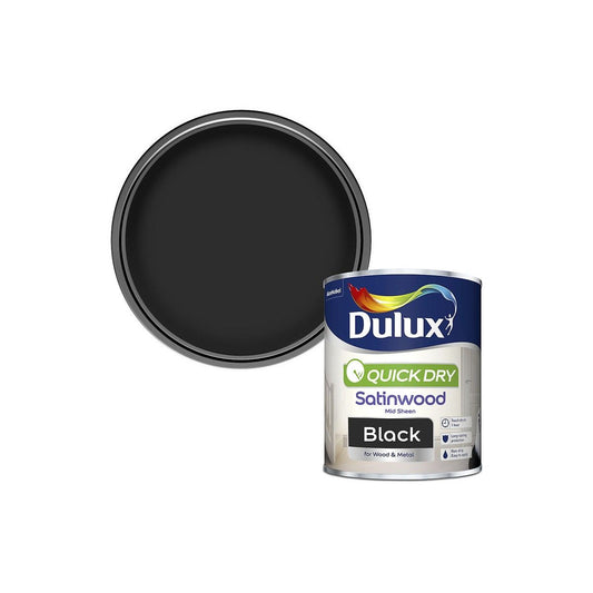 DULUX SATINWOOD BLACK QUICK DRY 750ml 5211285