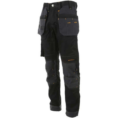 DEWALT HARRISON BLACK GREY REGULAR FIT STRETCH HOLSTER POCKET TROUSER 32T (L33W32)