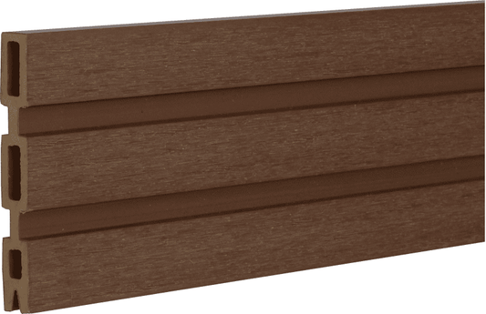 COMPLETE COMPOSITE SLATTED FENCING TOP BOARD 1830 x 135 x 20mm WALNUT CCSFTBW