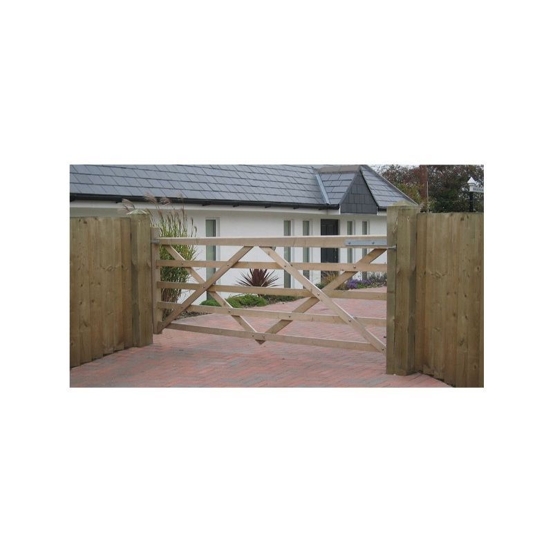 CHARLTON SFS10 SOMERFIELD 5-BAR GATE 3050 x 1090mm SMOOTH SOFTWOOD GREEN (LH & RH HANG)