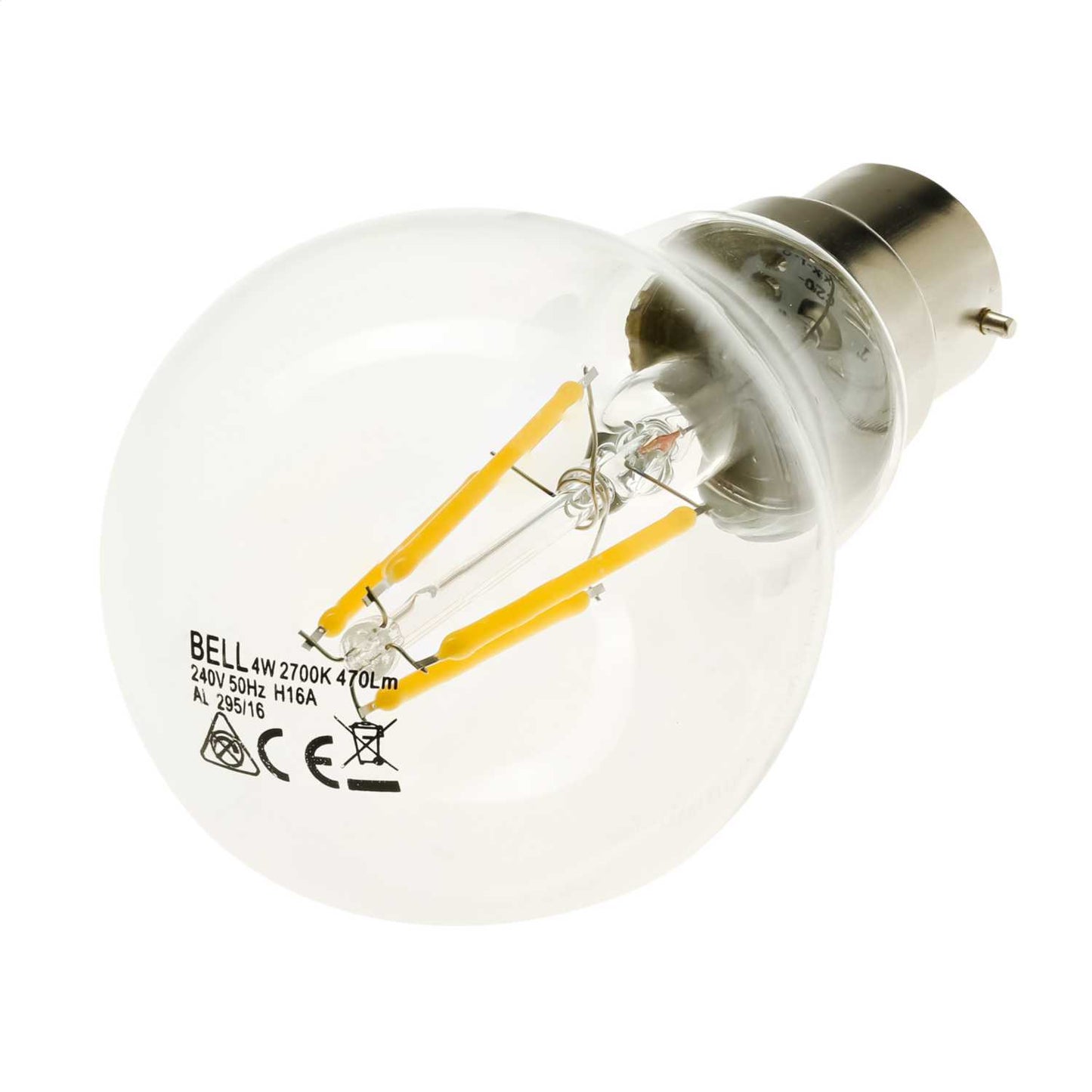 Bell 4W BC LED Non Dimmable Filament GLS Lamp Clear 2700K