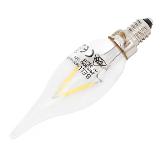Bell 1W MES LED Non Dimmable Filament Chandelier Lamp Clear 2700K