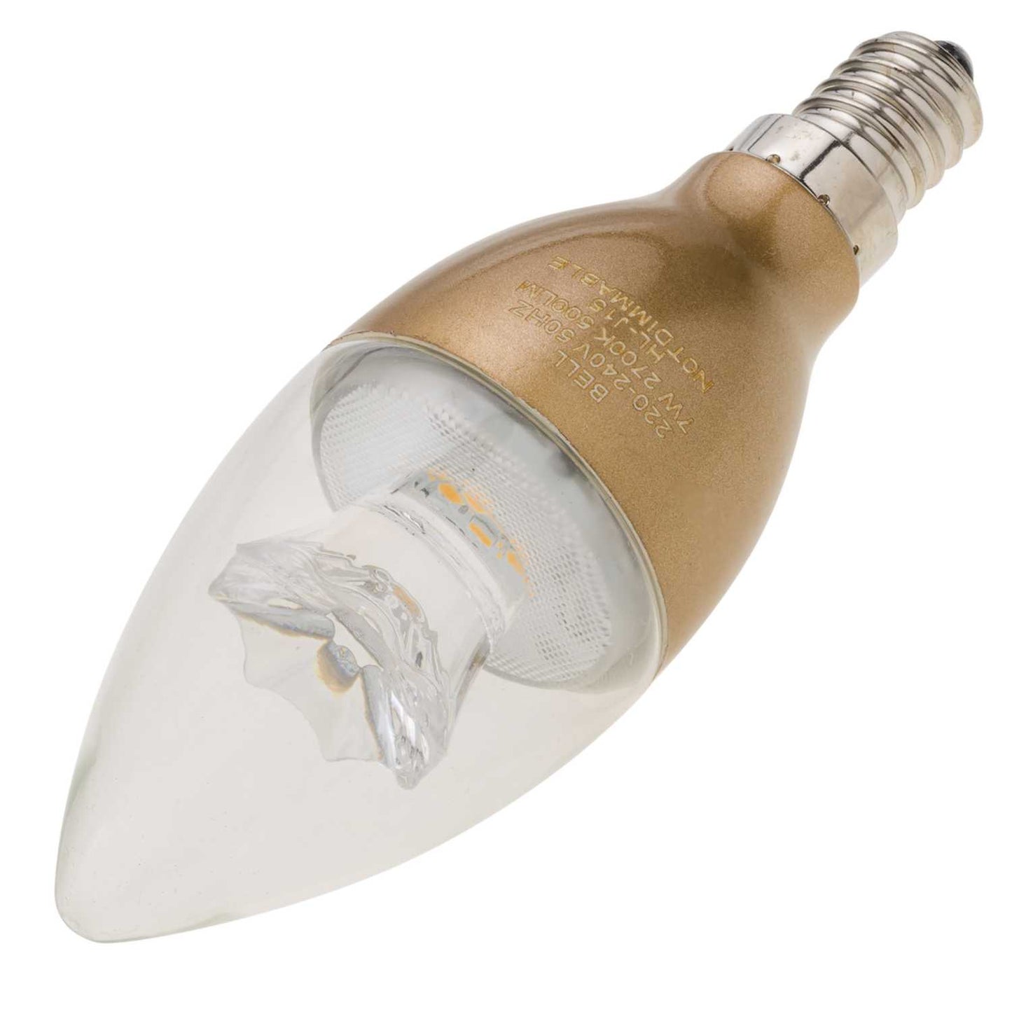 Bell 7W SES LED Non Dimmable Brass Base Candle Lamp 2700K
