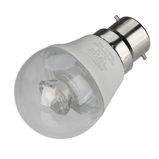 Bell 2.1W BC LED Non Dimmable Golf Ball Lamp Clear 2700K