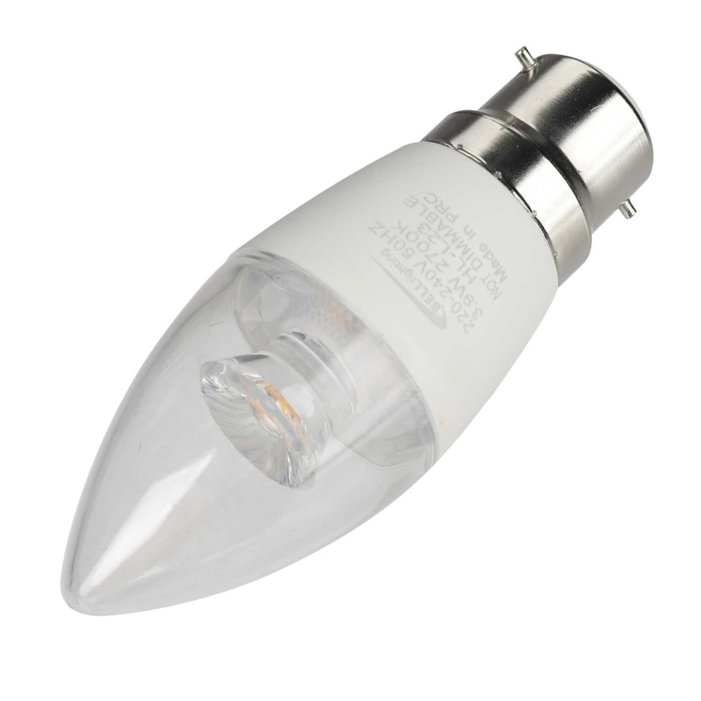 Bell 3.9W BC LED Non Dimmable Candle Lamp Clear 2700K