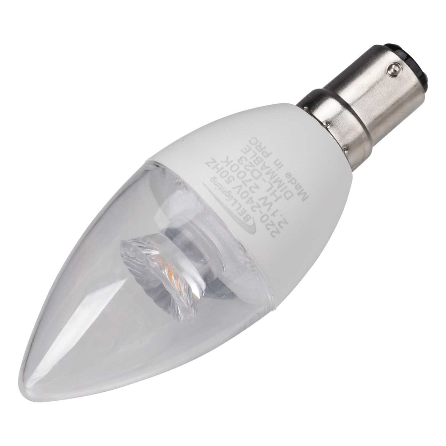 Bell 2.1W SBC LED Dimmable Candle Lamp Clear 2700K