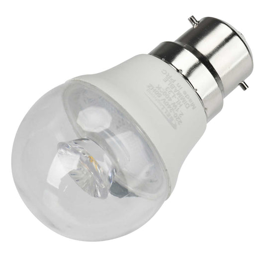 Bell 2.1W BC LED Dimmable Golf Ball Lamp Clear 4000K