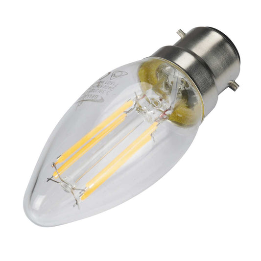 Bell 3.3W BC LED Dimmable Filament Candle Lamp Clear 2700K