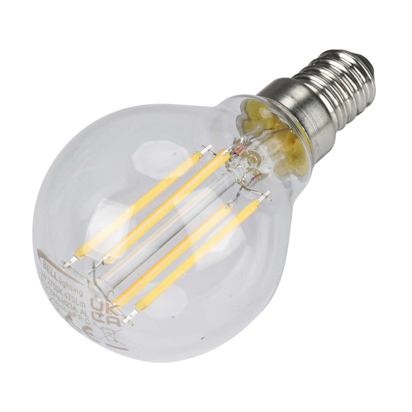 Bell 3.3W SES LED Non Dimmable Filament Golf Ball Lamp Clear 2700K