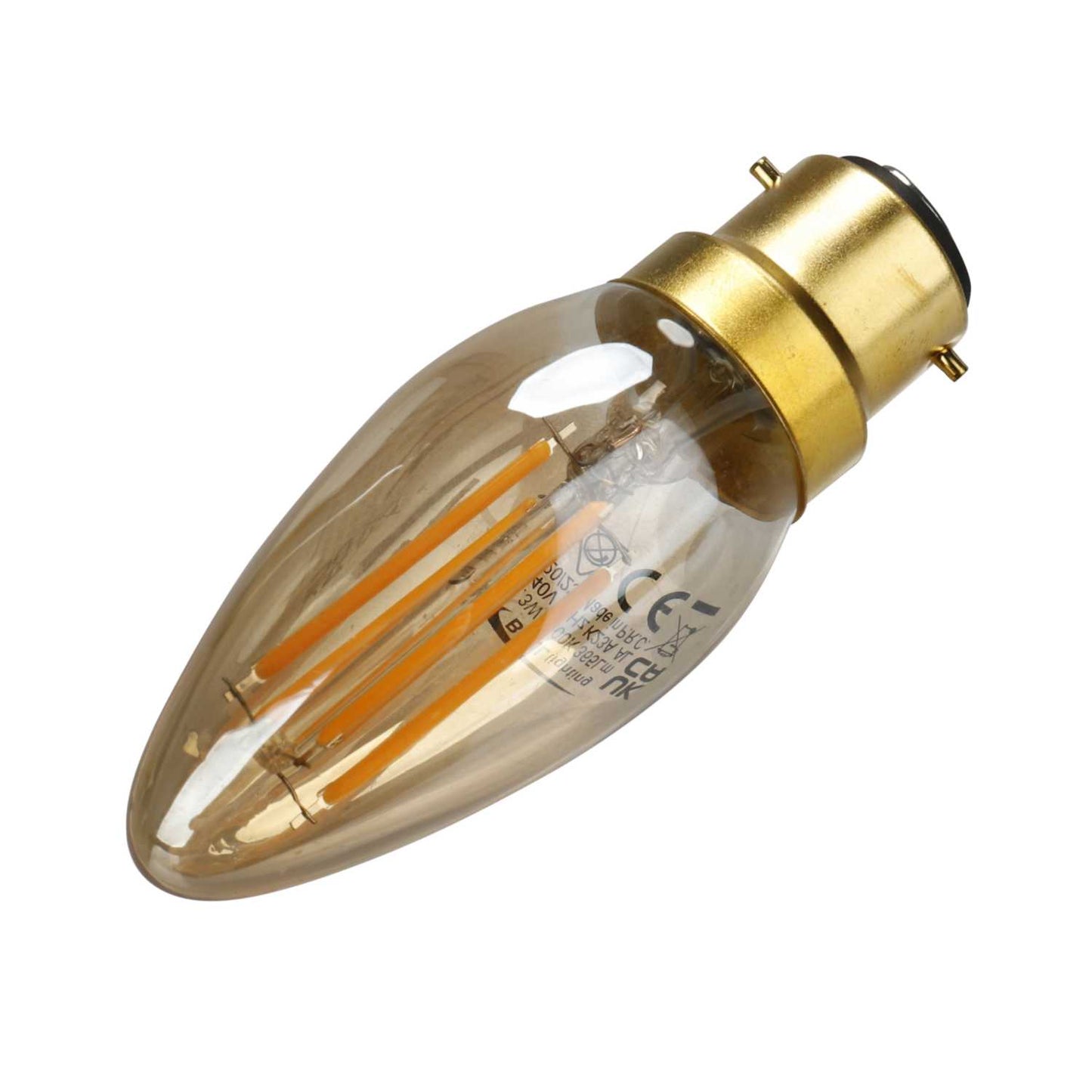 Bell Vintage 3.3W BC LED Non Dimmable Candle Lamp Amber 2200K