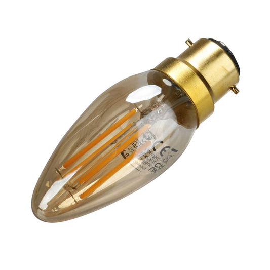 Bell Vintage 3.3W BC LED Non Dimmable Candle Lamp Amber 2200K