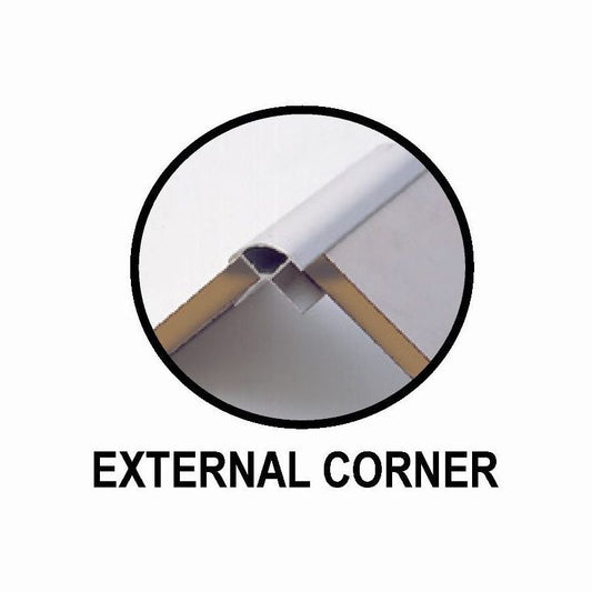 FREEFOAM GEOPANEL ALUMINIUM EXTERNAL CORNER 2.4m x 7.66mm WHITE GET9AECWH
