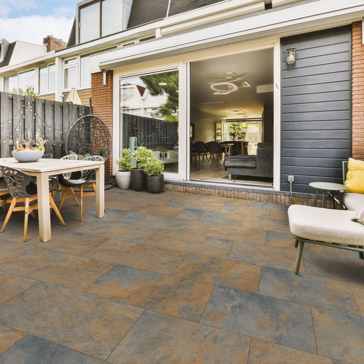 BRADSTONE ROCK PORCELAIN PAVING 895 x 595 x 20mm AUTUMN GREEN 23893
