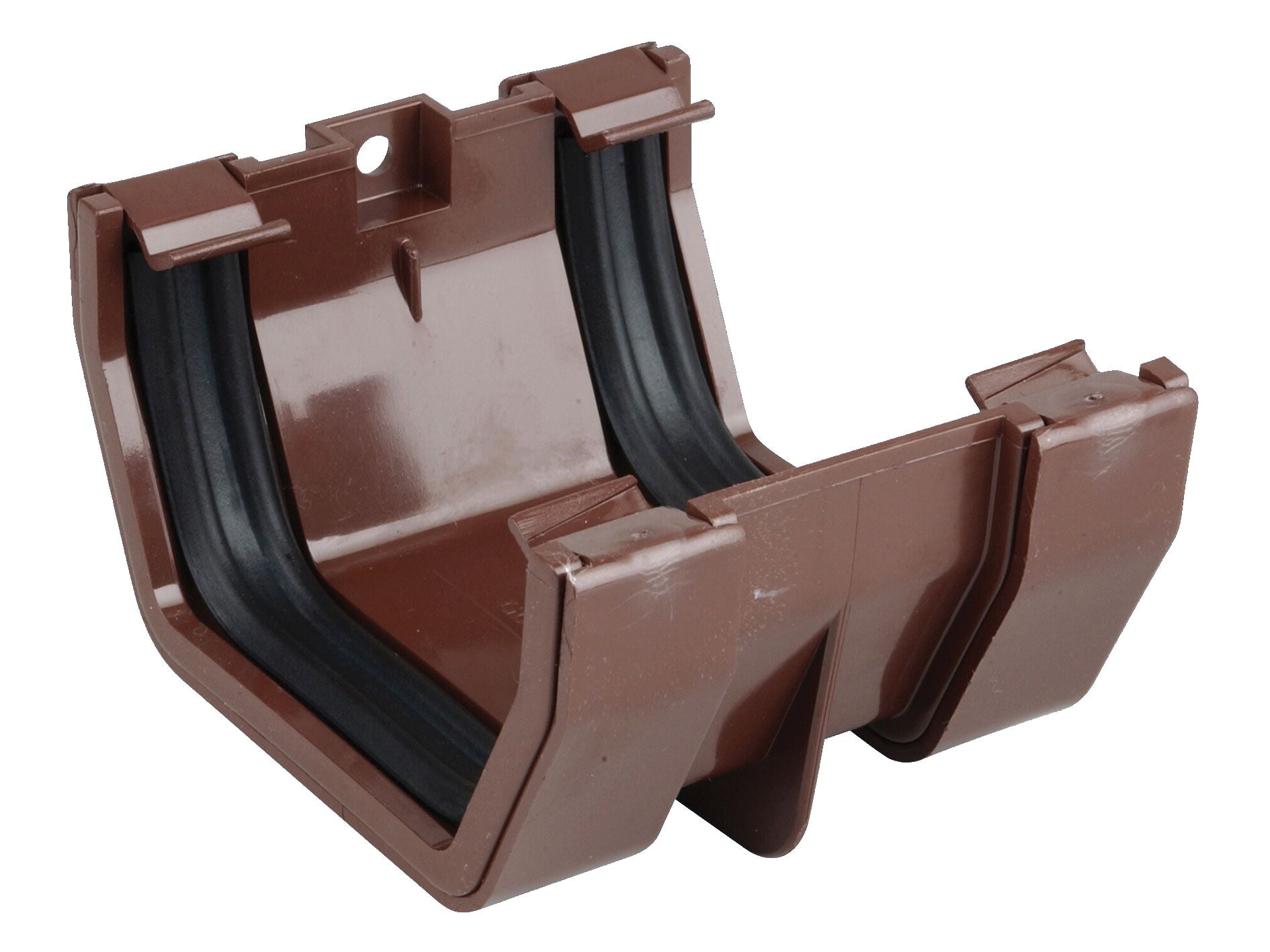 OSMASQUARELINE PVCU GUTTER JOINTING BRACKET 100mm 4T805N BROWN