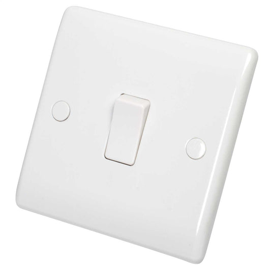 BG Nexus 10A 1 Gang 2 Way Light Switch White