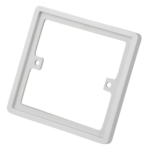 BG 1 Gang Square Spacer 10mm White Plate