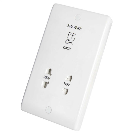BG Nexus 115 / 230V Dual Voltage Shaver Socket White