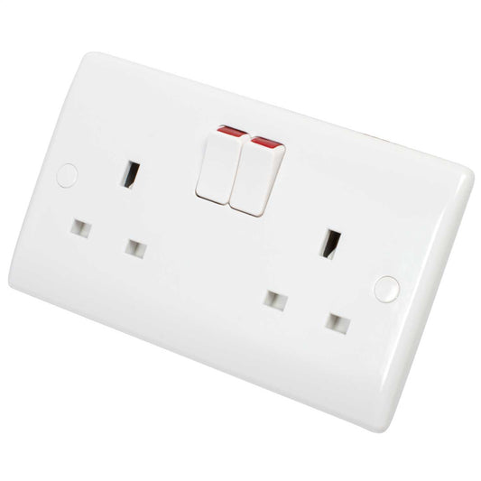 BG Nexus 13A 2 Gang Switched Socket White