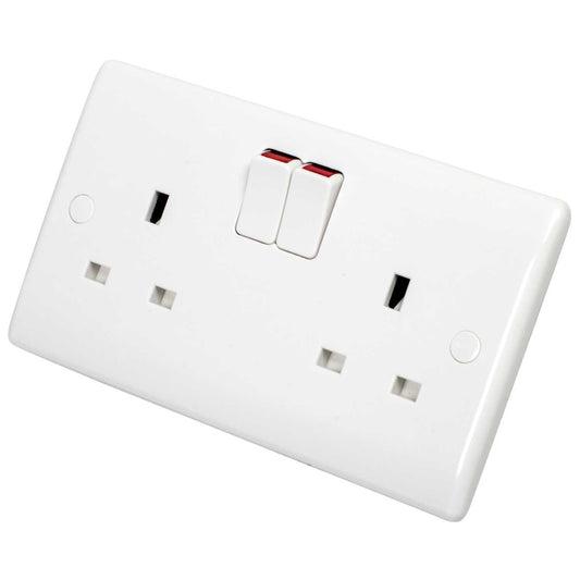 BG Nexus 13A DP 2 Gang Switched Socket White