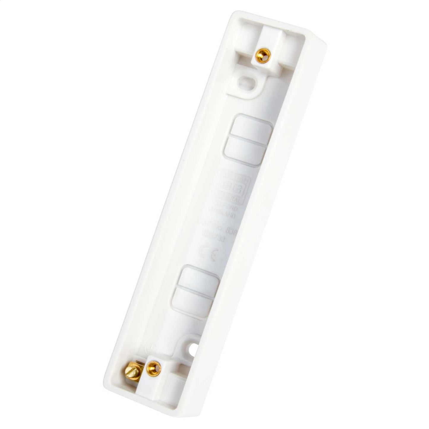 BG 2 Gang 19mm Architrave Pattress Back Box White