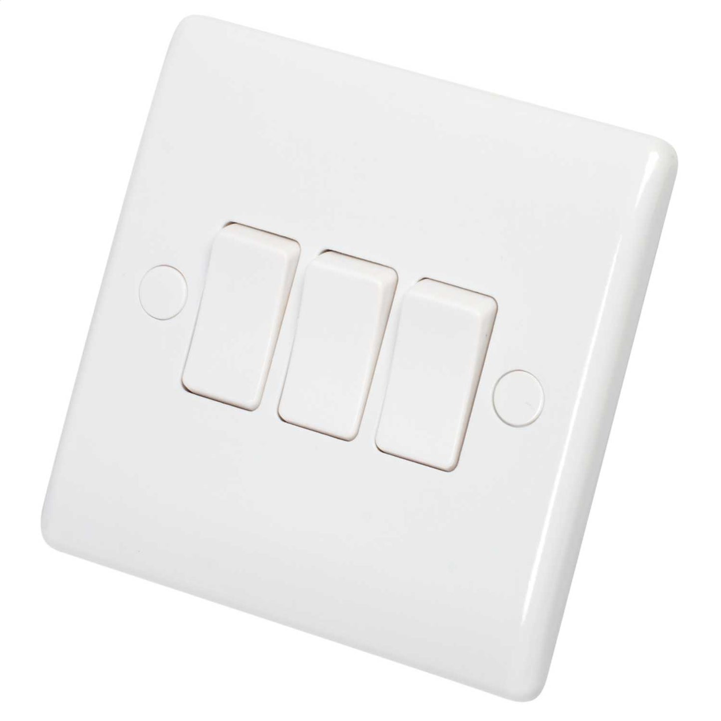 BG Nexus 10A 3 Gang 2 Way Light Switch White