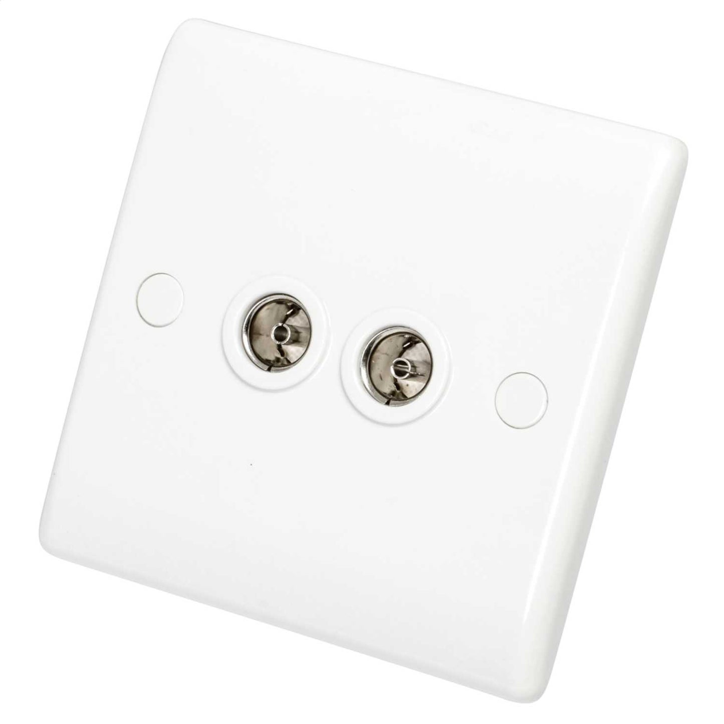 BG Nexus 1 Gang Twin Coaxial Socket White