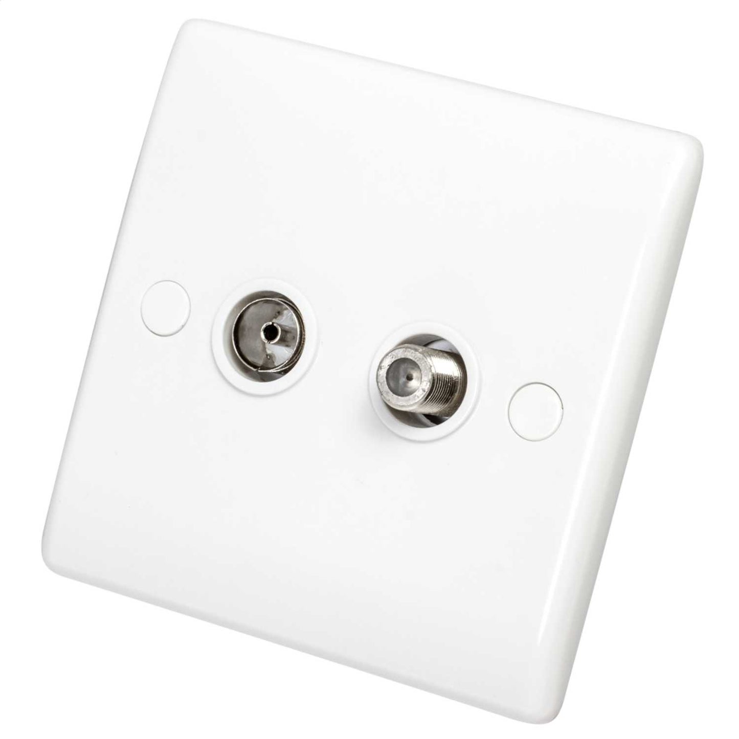 BG 1 Gang Satellite and Coaxial Socket White