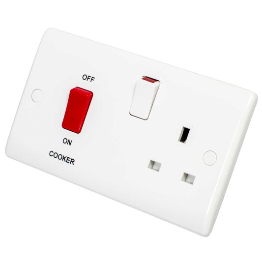 BG 45A DP Cooker Control Unit with Red Rocker White