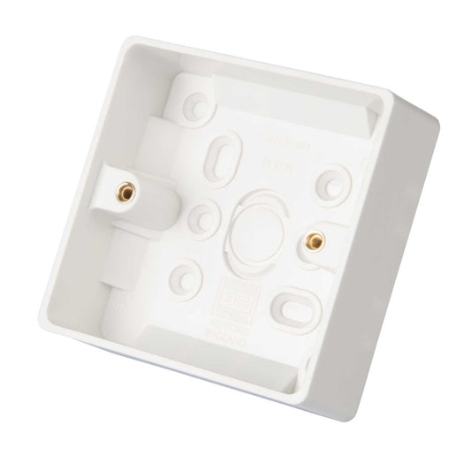 BG Nexus 1 Gang 32mm Pattress Back Box White