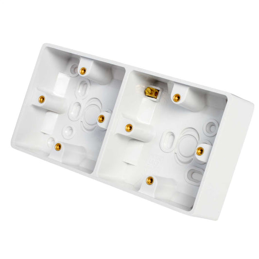BG 2 Gang 37mm Pattress Back Box White