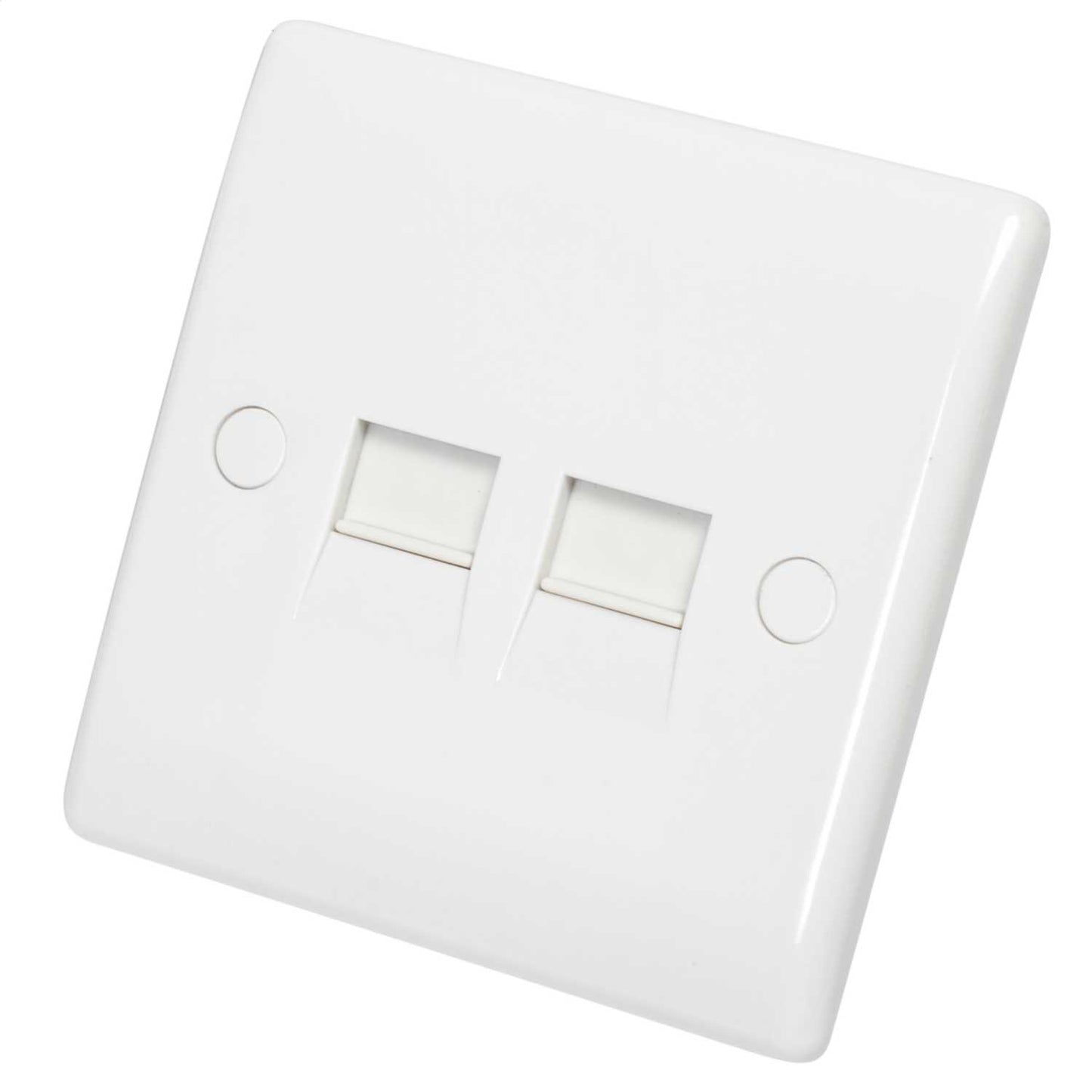 BG 1 Gang Twin RJ11 Data Socket White