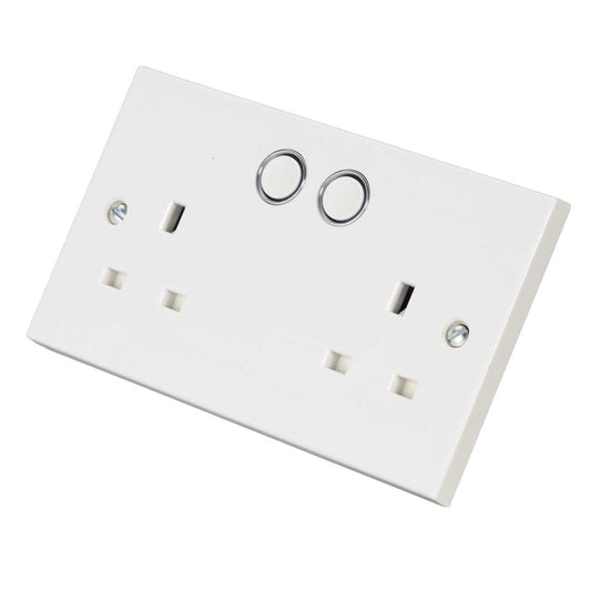 BG 13A 2 Gang Smart Switched Socket White