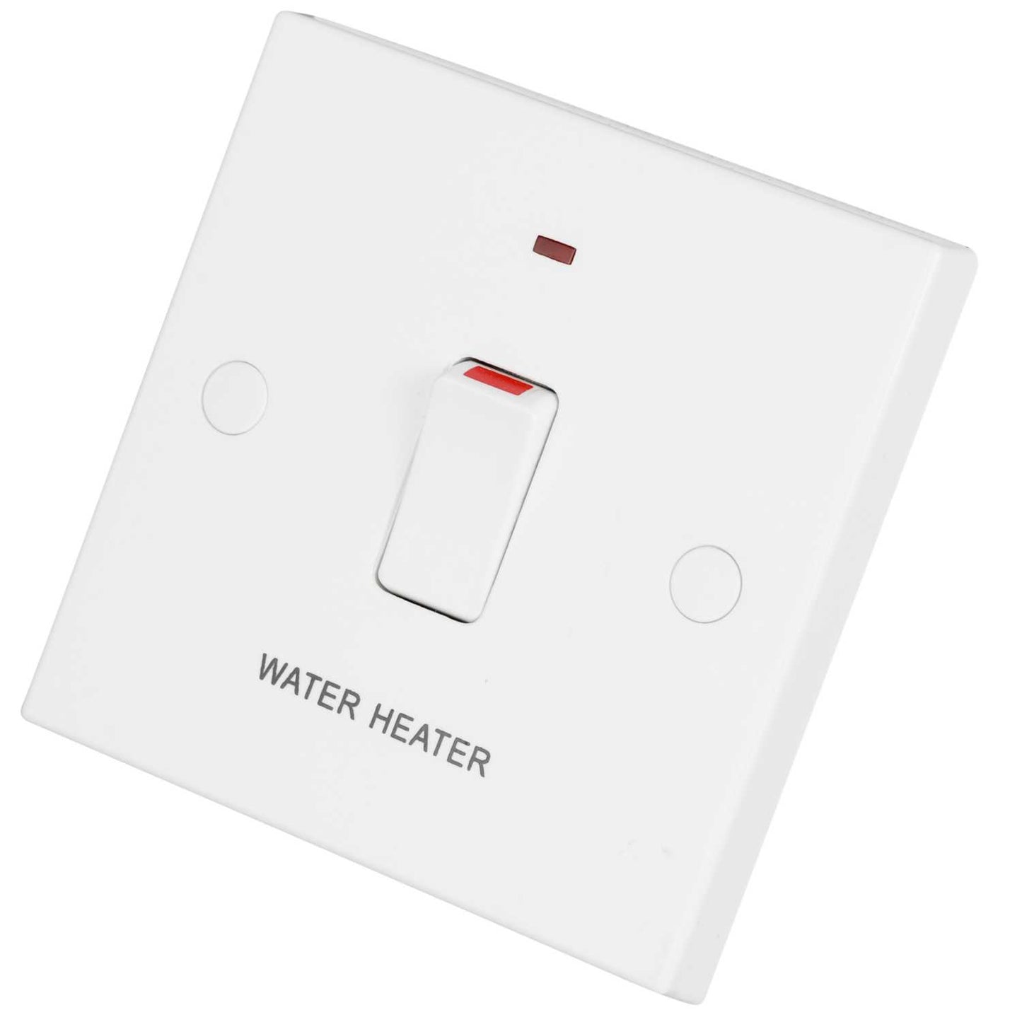 BG 900 Series 20A DP Switch with Neon and Flex Outlet marked Water Heater White