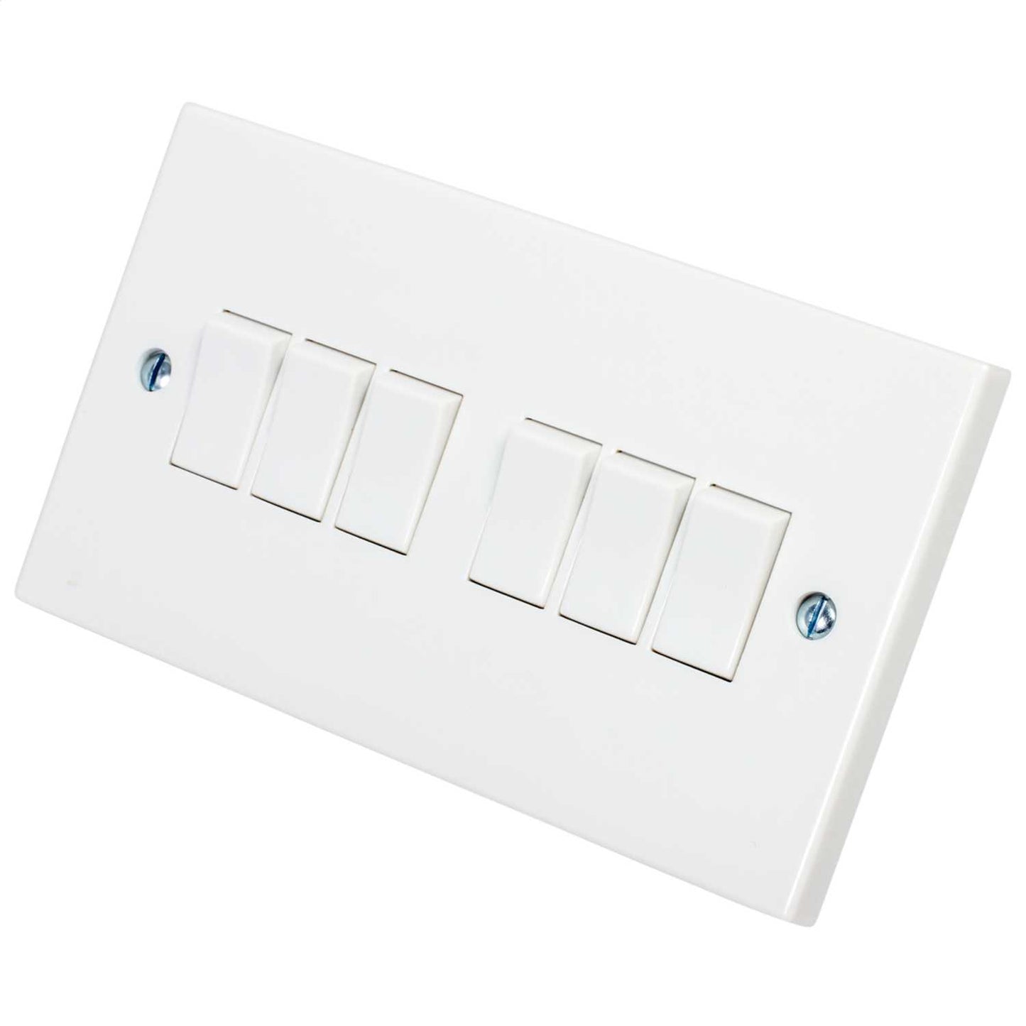 BG 900 Series 10A 6 Gang 2 Way Light Switch White