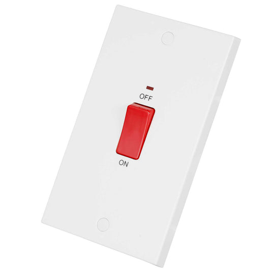 BG 45A DP 2 Gang Vertical Switch with Neon White