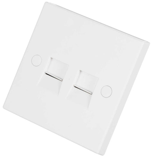 BG Nexus 2 Gang Master Telephone Socket White