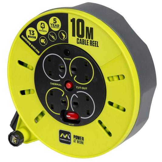 Masterplug 10m 13A 4 Socket Cassette Reel