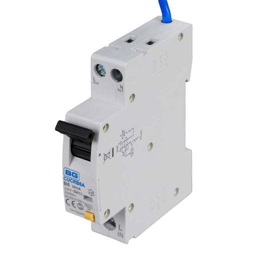 BG 6A 1P+N 1 Module B Curve 6kA 30mA Type A Compact Rcbo