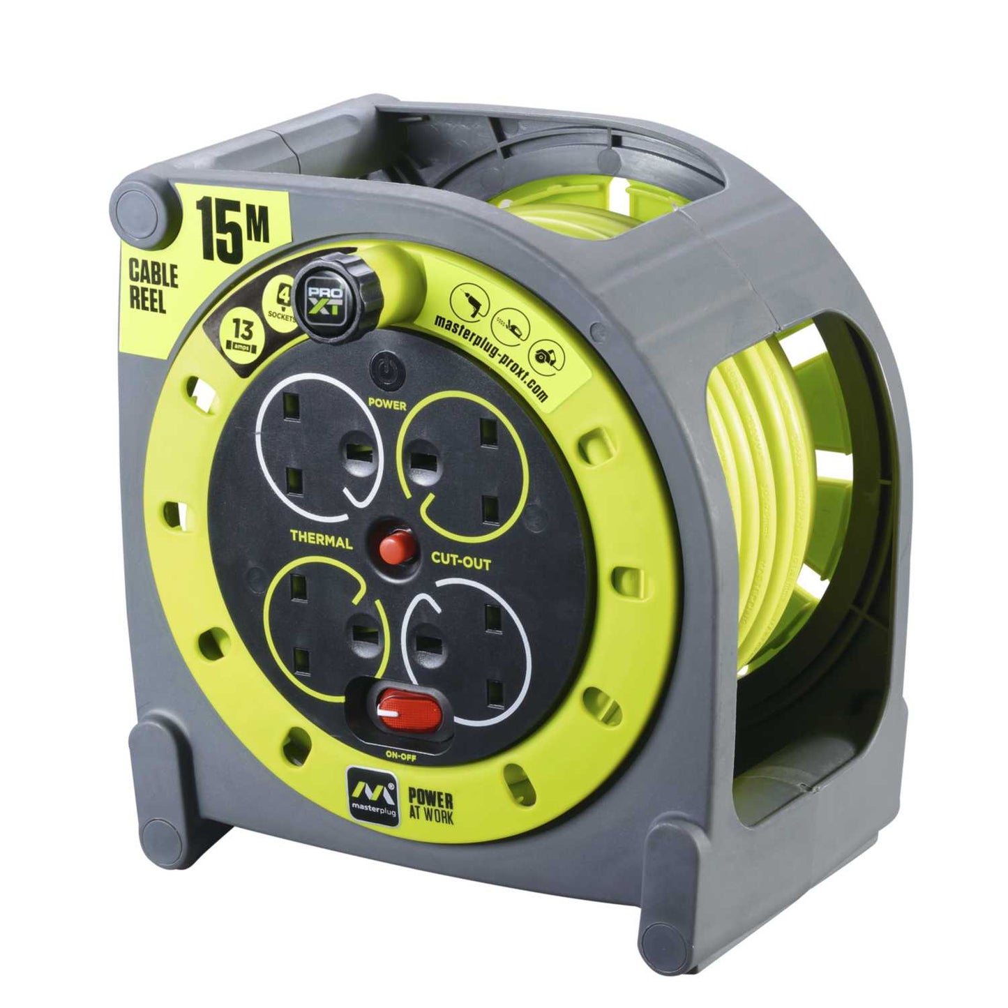 Masterplug 15m 13A 4 Socket Cable Reel