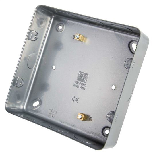 BG 6 and 8 Gang Surface Metal Back Box with Knockouts