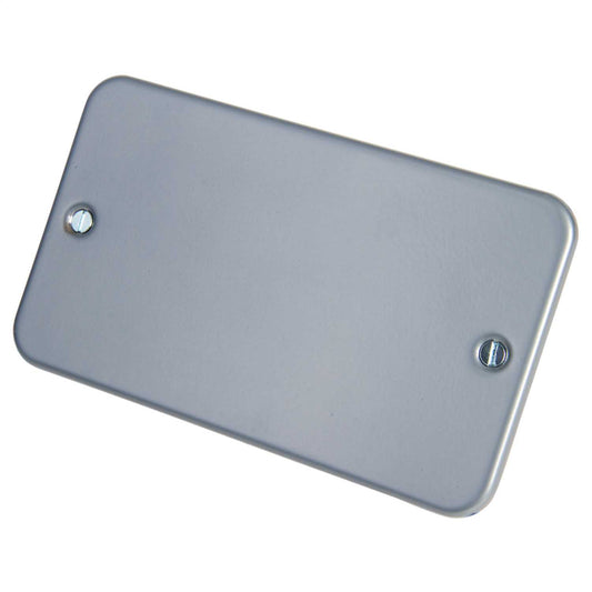BG 2 Gang Blank Plate Metal Clad