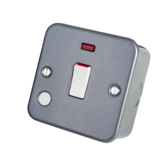 BG 20A DP Switch with Neon and Flex Outlet Metal Clad
