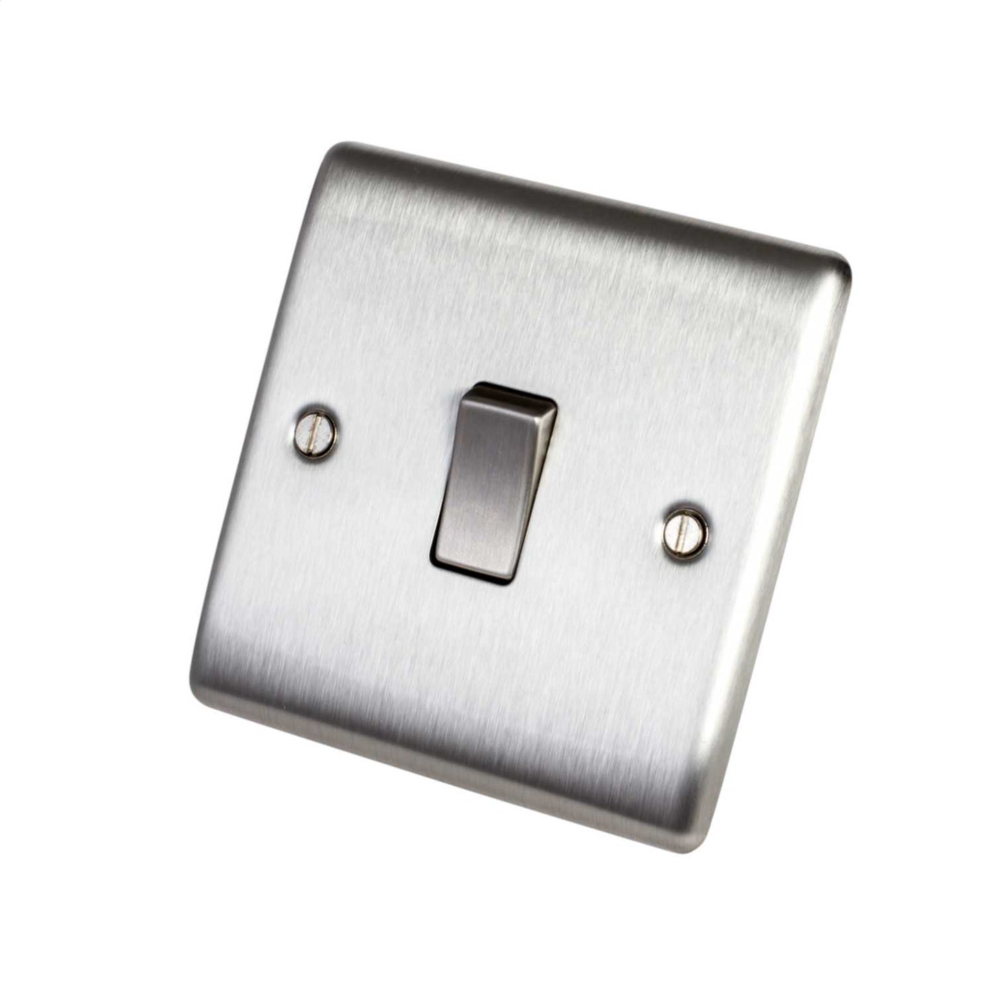 BG 10A 1 Gang 2 Way Light Switch Brushed Steel